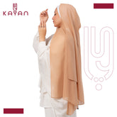 Chiffon Plain Scarf - Latte